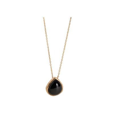 Collier en plaqué or et agate noire