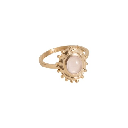 Bague Ana & Cha Odile en plaqué or jaune et quartz rose