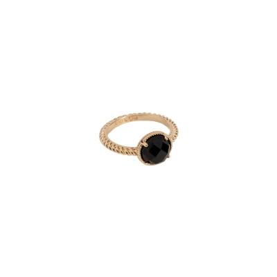 Bague en plaqué or et agate noire
