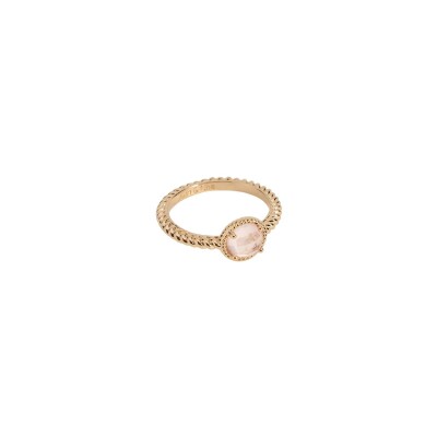 Bague en plaqué or et quartz rose