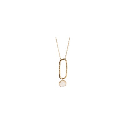 Collier en plaqué or et pierre de lune