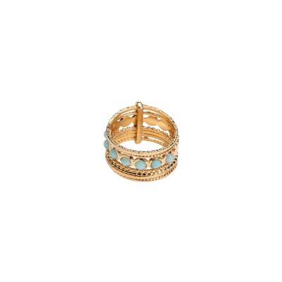 Bague en plaqué or et amazonite