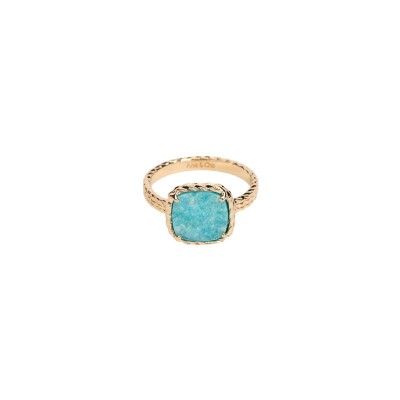 Bague en plaqué or et amazonite