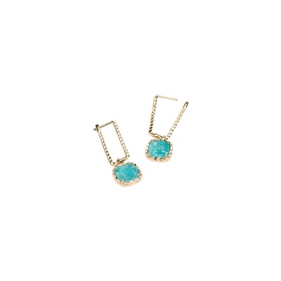 Créole en plaqué or et amazonite