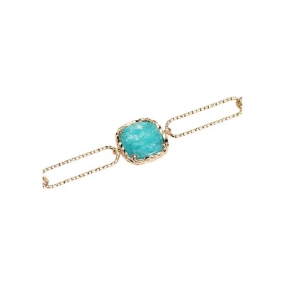 Bracelet en plaqué or et amazonite