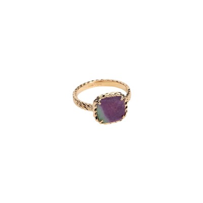 Bague en plaqué or et rubis zoisite