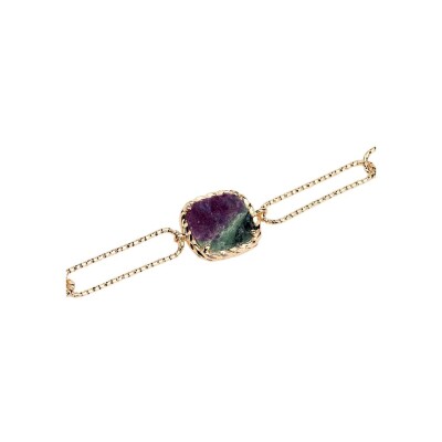 Bracelet en plaqué or et rubis zoisite