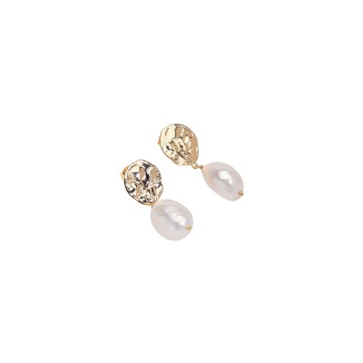 Boucles d'oreilles en plaqué or et perle de culture