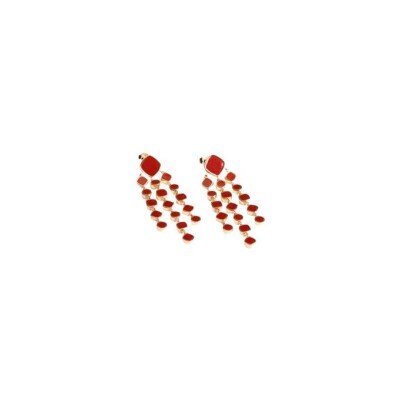 Boucles d'oreilles en plaqué or et laque
