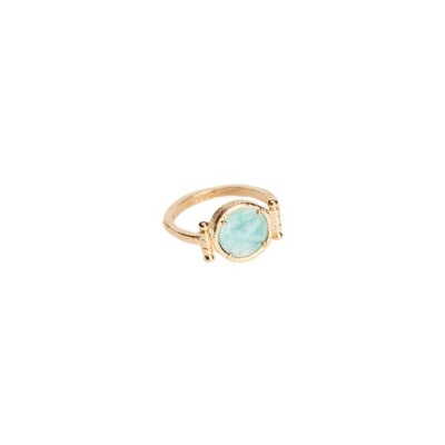 Bague en plaqué or et amazonite