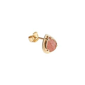 Puce d'oreille en plaqué or et rhodonite