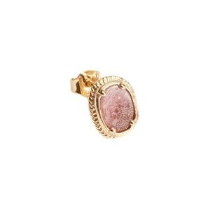Puce d'oreille en plaqué or et rhodonite