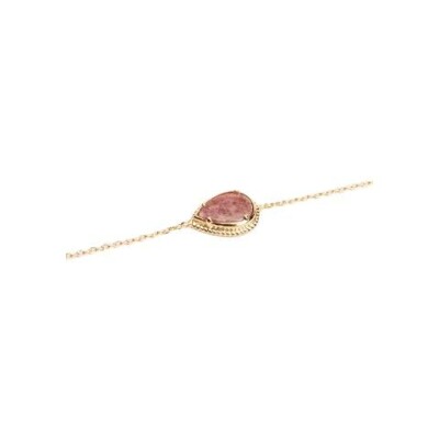 Bracelet en plaqué or et rhodonite