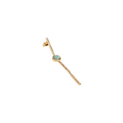Mono boucle d'oreille en plaqué or et amazonite