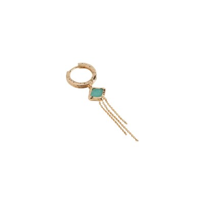Créole en plaqué or et amazonite