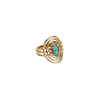 Bague en plaqué or et amazonite