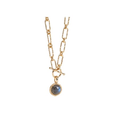Collier en plaqué or et labradorite