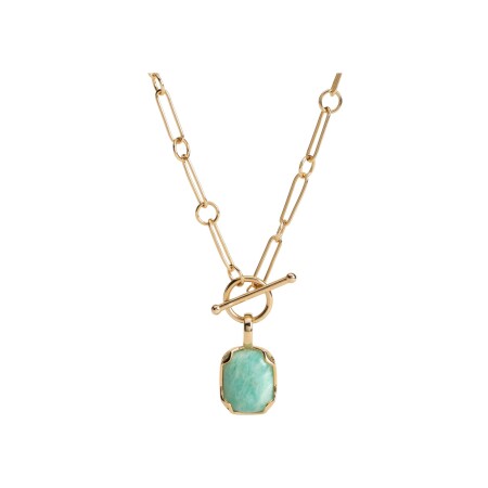 Collier Ana & Cha Naomi en plaqué or et amazonite