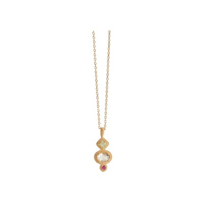 Collier en plaqué or et pierre véritable