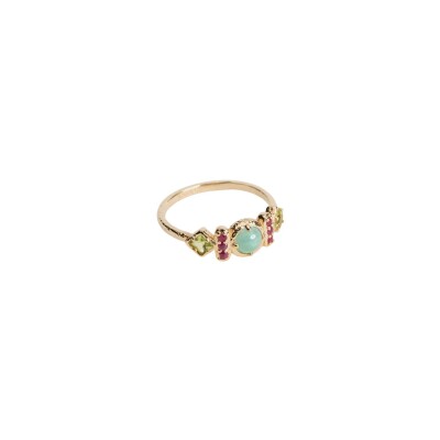 Bague en plaqué or et pierre véritabe