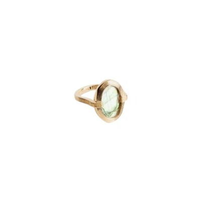 Bague en plaqué or et labradorite