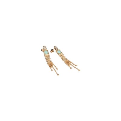 Boucles d'oreilles en plaqué or et pierre véritable