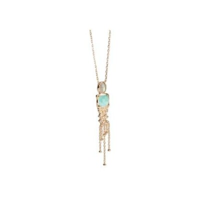Collier en plaqué or et pierre véritable