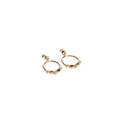 Boucles d'oreilles en plaqué or et pierre véritable