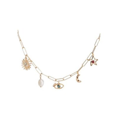 Collier en plaqué or et pierre véritable