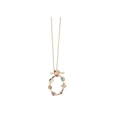 Collier en plaqué or et pierre véritable