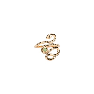 Bague en plaqué or et aventurine