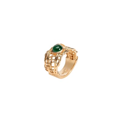 Bague en plaqué or et agate