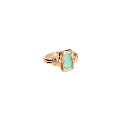 Bague en plaqué or et amazonite