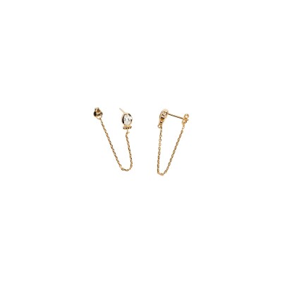 Boucles d'oreilles Ana & Cha Carlotta en plaqué or, topaze bleue et topaze blanche