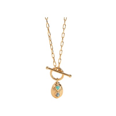 Collier Ana & Cha Betty en plaqué or, amazonite et labradorite