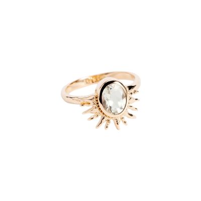 Bague Ana & Cha Solana en plaqué or et améthyste verte