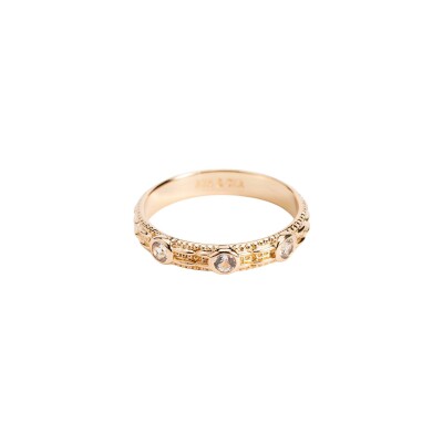 Bague Ana & Cha Astra en plaqué or et topaze blanche