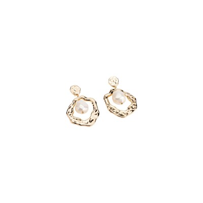 Boucles d'oreilles Ana & Cha Victoria en plaqué or et perle de culture