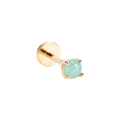 Piercing Ana & Cha Dahlia en plaqué or et amazonite