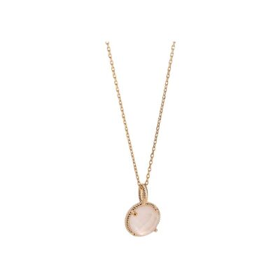 Pendentif en plaqué or et quartz rose