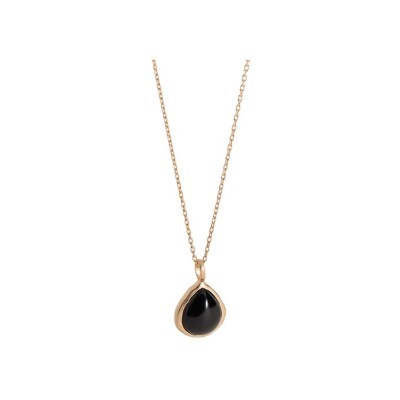 Pendentif en plaqué or et agate noire
