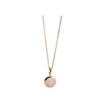 Pendentif en plaqué or et quartz rose