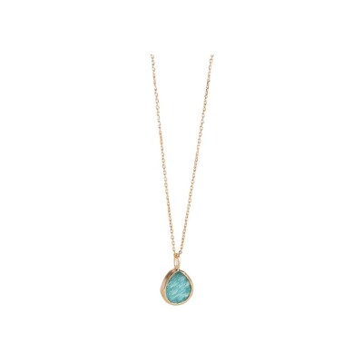Pendentif en plaqué or et amazonite