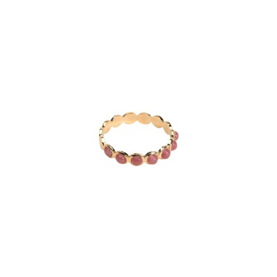 Bague en plaqué or et rhodonite