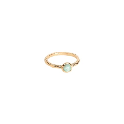Bague en plaqué or et amazonite