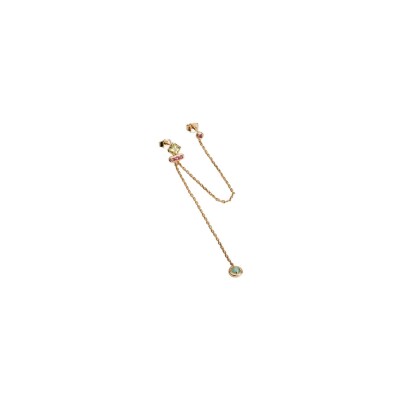 Boucles d'oreilles pendantes en plaqué or et pierre véritable