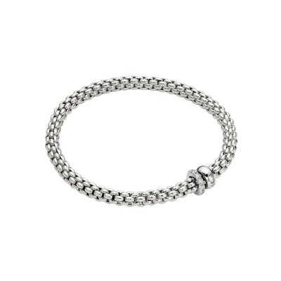 FOPE SOLO Flex'it armband in witgoud met diamanten, maat M