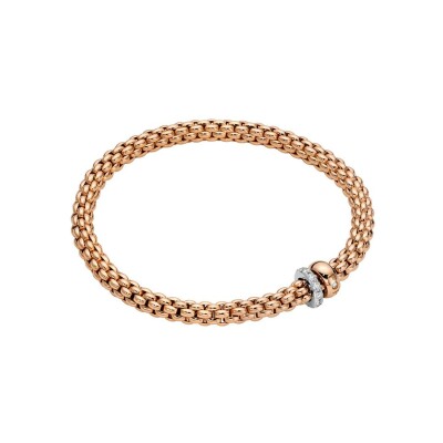 FOPE SOLO Flex'it armband in roségoud met diamanten, maat M