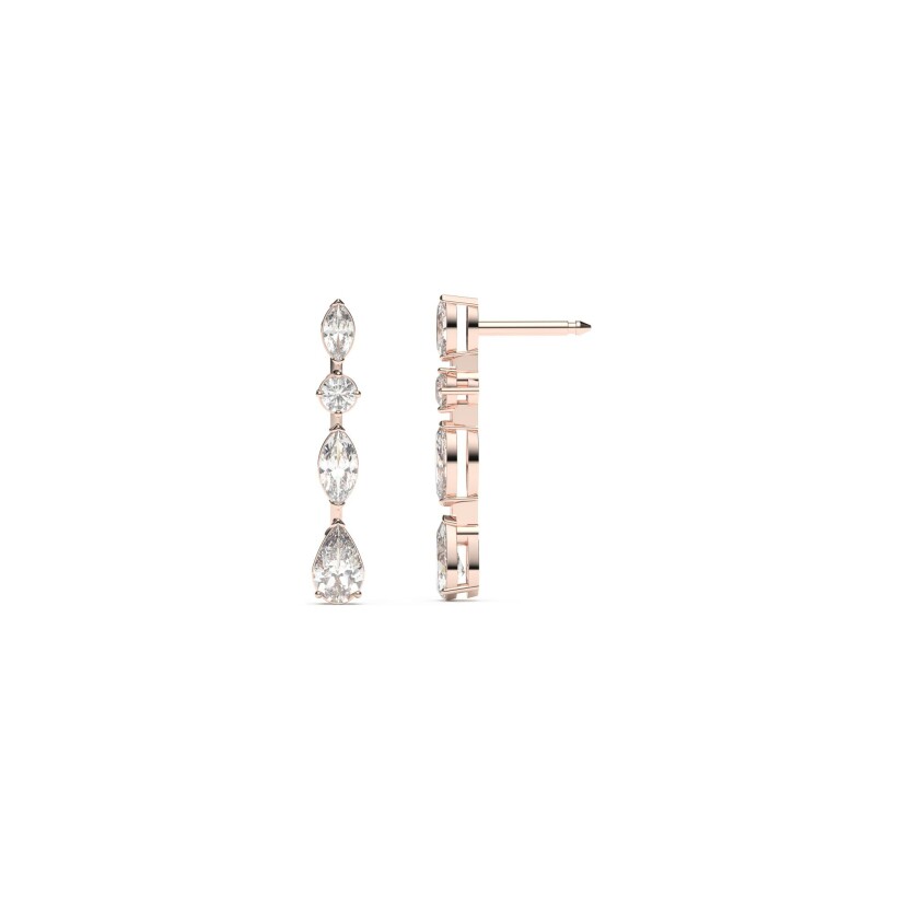 Boucles d'oreilles Frojo en or rose et diamants