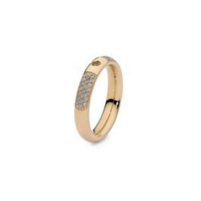 Bague QUDO Basic en métal doré, taille 50